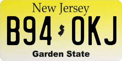 NJ license plate B94OKJ