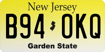 NJ license plate B94OKQ