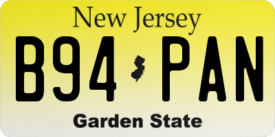 NJ license plate B94PAN