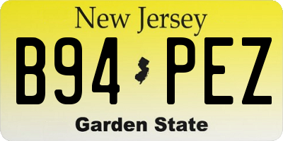 NJ license plate B94PEZ
