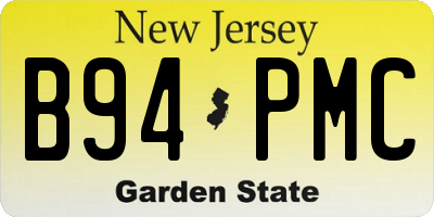 NJ license plate B94PMC