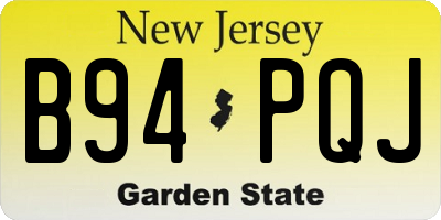 NJ license plate B94PQJ