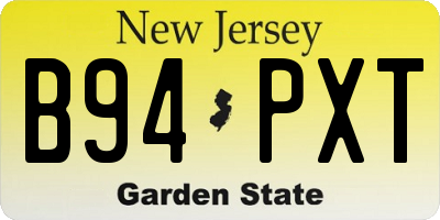 NJ license plate B94PXT