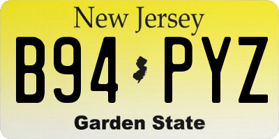 NJ license plate B94PYZ