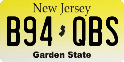 NJ license plate B94QBS