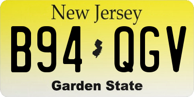 NJ license plate B94QGV