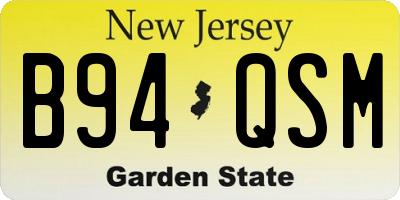 NJ license plate B94QSM