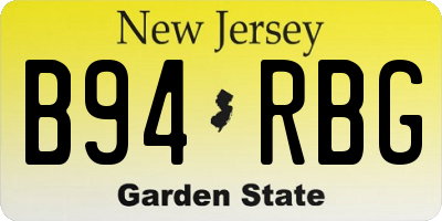 NJ license plate B94RBG