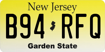 NJ license plate B94RFQ