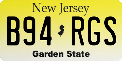 NJ license plate B94RGS