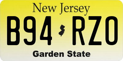 NJ license plate B94RZO