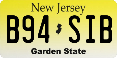 NJ license plate B94SIB