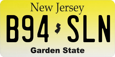 NJ license plate B94SLN