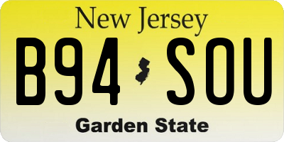 NJ license plate B94SOU