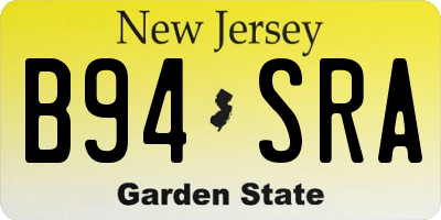 NJ license plate B94SRA