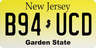 NJ license plate B94UCD