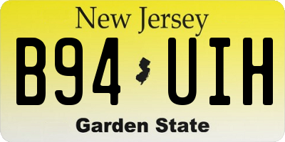 NJ license plate B94UIH
