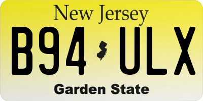 NJ license plate B94ULX