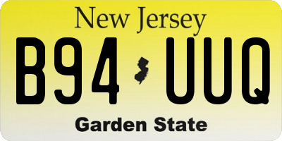 NJ license plate B94UUQ