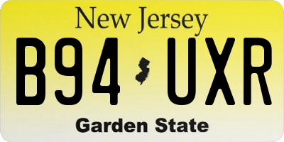 NJ license plate B94UXR