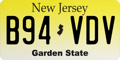 NJ license plate B94VDV