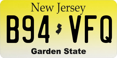 NJ license plate B94VFQ