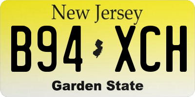 NJ license plate B94XCH