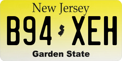 NJ license plate B94XEH