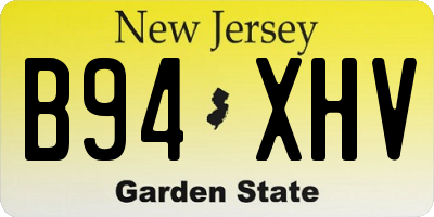NJ license plate B94XHV
