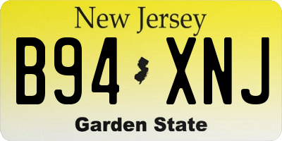 NJ license plate B94XNJ