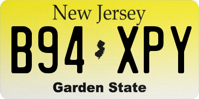 NJ license plate B94XPY
