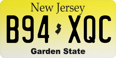 NJ license plate B94XQC