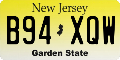 NJ license plate B94XQW