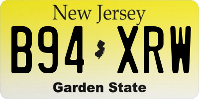 NJ license plate B94XRW