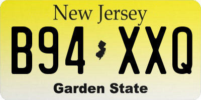 NJ license plate B94XXQ