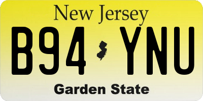 NJ license plate B94YNU