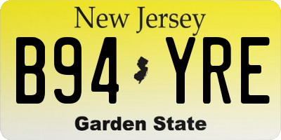 NJ license plate B94YRE