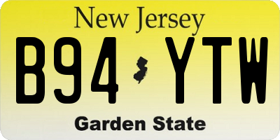 NJ license plate B94YTW