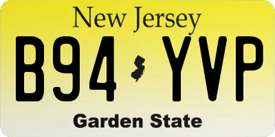 NJ license plate B94YVP