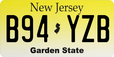 NJ license plate B94YZB