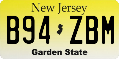 NJ license plate B94ZBM