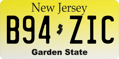 NJ license plate B94ZIC