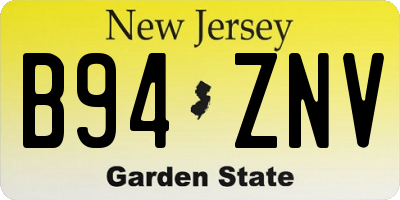 NJ license plate B94ZNV