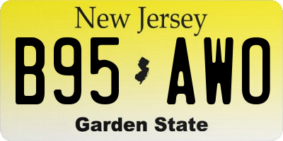 NJ license plate B95AWO