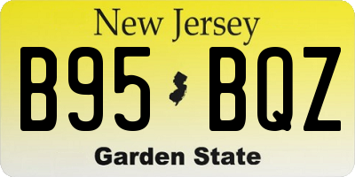 NJ license plate B95BQZ