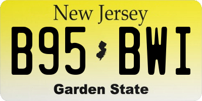 NJ license plate B95BWI