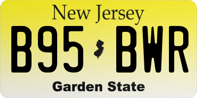 NJ license plate B95BWR