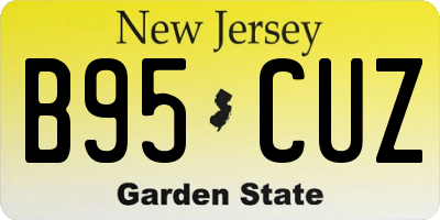 NJ license plate B95CUZ