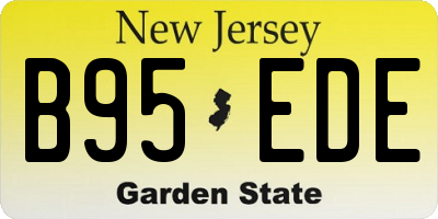 NJ license plate B95EDE