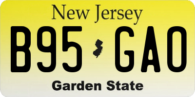 NJ license plate B95GAO